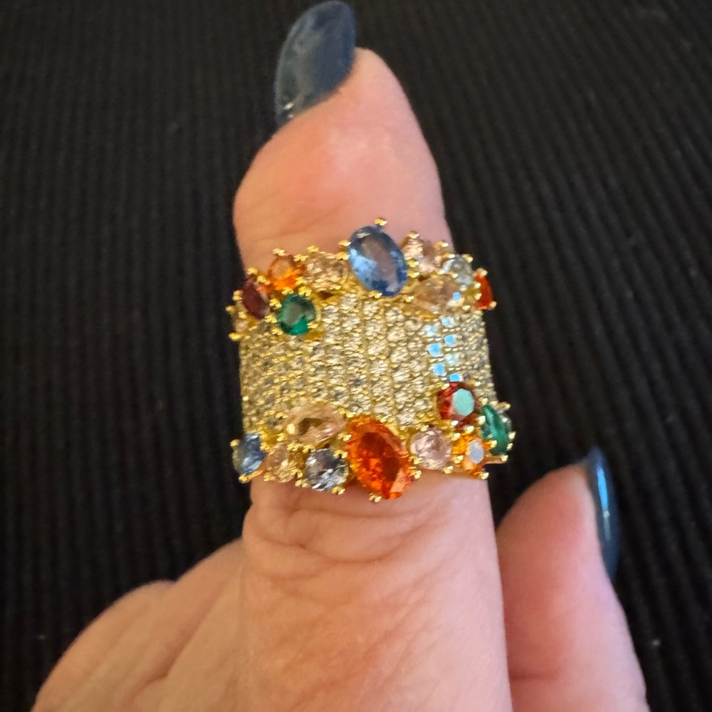 Gold Multi-Color Gemstone Ring